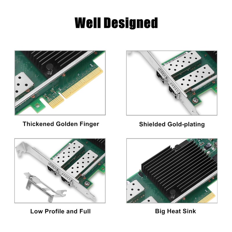 Vogzone 10Gb PCI-E NIC Network Card for Intel X710-DA2,100MbE/1GbE/10GbE Dual SFP+ Ports, with Intel X710-BM2 Chip,10GbE PCI Express 3.0 X8 Ethernet Adapter Support Windows/Linux/VMware - Image 4